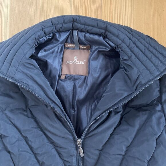 MONCLER Women's Black Quilted Down Puffer Long Jacket Size 1/US S - Picture 10 of 16